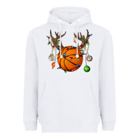 White Basketball Horn Christmas Heavyweight Hoodie - BundleAndBundleShop