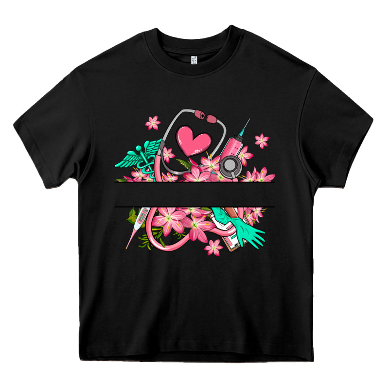 Nurse Flowers Custom Name Design Heavy Core Tee by RanaPortraitStore | Teevron