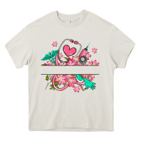 Cream nurse flowers custom name design Heavy Core Tee - RanaPortraitStore