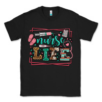 Black Nurse life leopard frame Classic Tee - LillyAllenDesigns