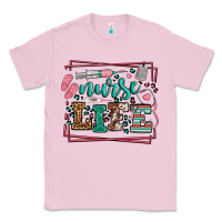 Bubblegum Pink Nurse life leopard frame Classic Tee - LillyAllenDesigns