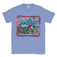 Colony Blue Nurse life leopard frame Classic Tee - LillyAllenDesigns