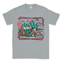 Heather Grey Nurse life leopard frame Classic Tee - LillyAllenDesigns