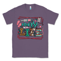 Lavender Nurse life leopard frame Classic Tee - LillyAllenDesigns