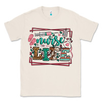 Natural Nurse life leopard frame Classic Tee - LillyAllenDesigns