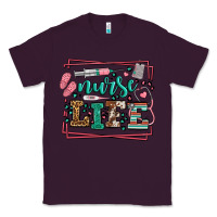 Plum Nurse life leopard frame Classic Tee - LillyAllenDesigns