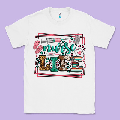 Nurse Life Leopard Frame Classic Tee Designed By Lillyallendesigns