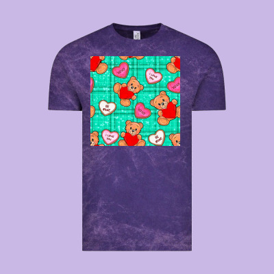 Valentines Day Teddy Bears And Cookies Seamless Pattern Vintage Tee Designed By Bundleandbundleshop