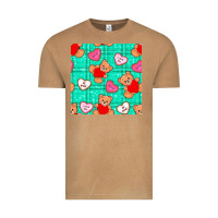 Vintage Camel valentines day teddy bears and cookies seamless pattern Vintage Tee - BundleAndBundleShop