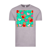 Vintage Zinc valentines day teddy bears and cookies seamless pattern Vintage Tee - BundleAndBundleShop