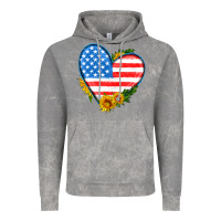 Cloud Rock usa flag heart with sunflower Vintage Hoodie - HRA Design Shop