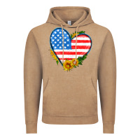 Vintage Coffee usa flag heart with sunflower Vintage Hoodie - HRA Design Shop
