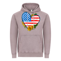 Vintage Zinc usa flag heart with sunflower Vintage Hoodie - HRA Design Shop