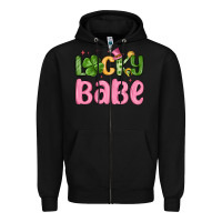 Black lucky babe st patrick s day Zipper Hoodie - MaliasSmallBusiness