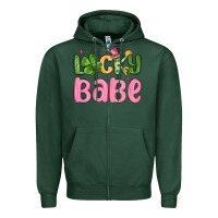 Sports Green lucky babe st patrick s day Zipper Hoodie - MaliasSmallBusiness