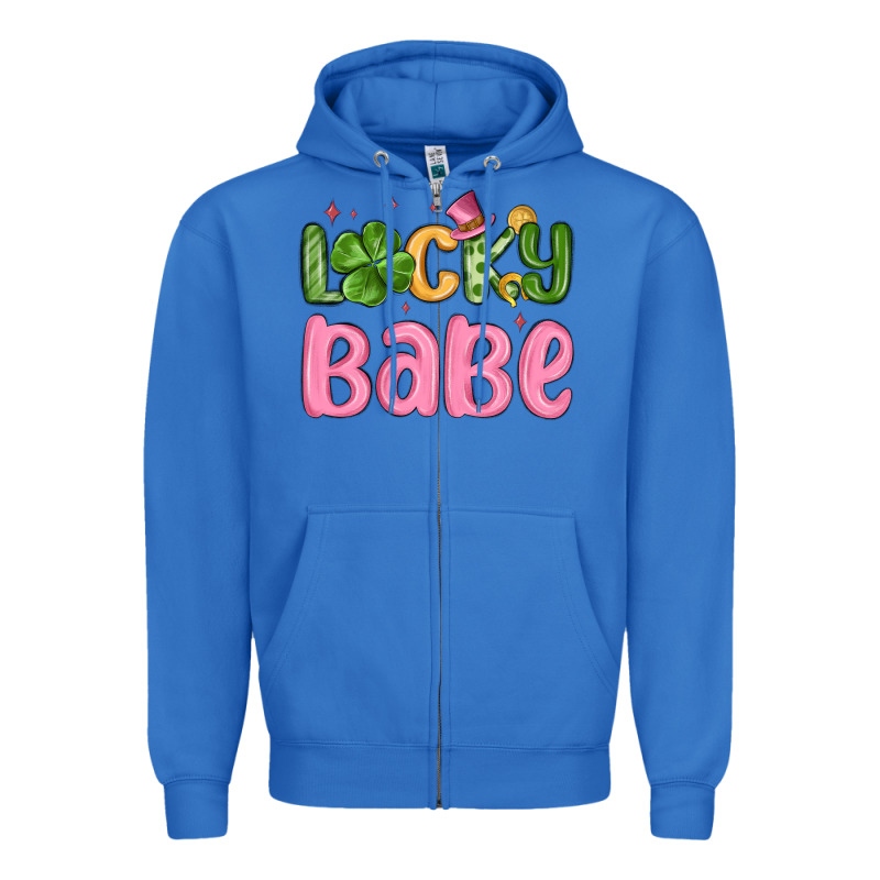 Lucky Babe St Patrick S Day Zipper Hoodie by MaliasSmallBusiness | Teevron
