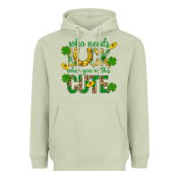 Matcha Who Needs Luck When You're This Cute St. Patricks Heavyweight Hoodie - BundleAndBundleShop
