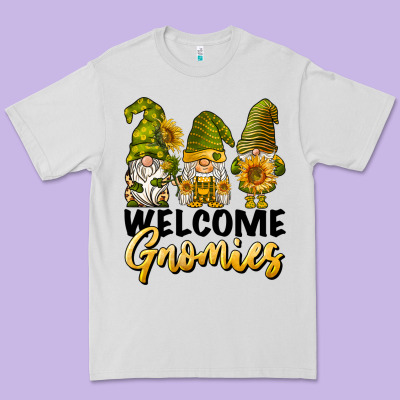 Welcome Gnomies Sunflowers Premium Tee Designed By Barkaloodesign