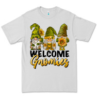 Dove Grey welcome gnomies sunflowers Premium Tee - BarkalooDesign