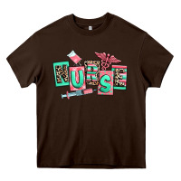 Chocolate Brown nurse Heavy Core Tee - RanaPortraitStore