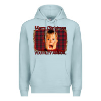 Blue Mist Merry Christmas You Filthy Animal Premium Hoodie - Bettercallsaul