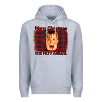 Heather Grey Merry Christmas You Filthy Animal Premium Hoodie - Bettercallsaul