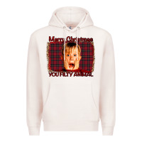 Pale Pink Merry Christmas You Filthy Animal Premium Hoodie - Bettercallsaul
