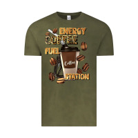 Vintage Olive energy coffee fuel station Vintage Tee - Artiststas