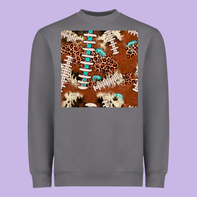 Football Leopard Gemstone Seamless Pattern Heavyweight Sweatshirt Designed By Jahusdesignshop