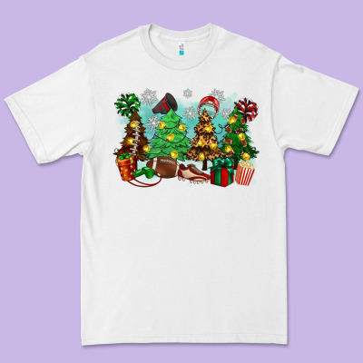 Christmas Trees With Football Premium Tee Designed By Zillion Design Studio