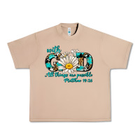 Burro with god all things are possible daisy Urban Heavy Tee - AdoDesignShop