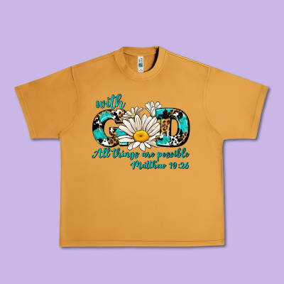 With God All Things Are Possible Daisy Urban Heavy Tee Designed By Adodesignshop