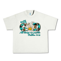 Pistachio with god all things are possible daisy Urban Heavy Tee - AdoDesignShop