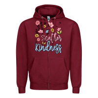 Burgundy scatter kindness Zipper Hoodie - MaliasSmallBusiness