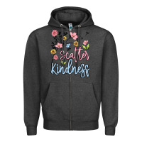 Charcoal Heather scatter kindness Zipper Hoodie - MaliasSmallBusiness