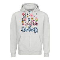 Dove Grey scatter kindness Zipper Hoodie - MaliasSmallBusiness