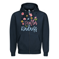 Navy scatter kindness Zipper Hoodie - MaliasSmallBusiness