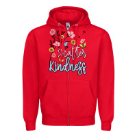 Red scatter kindness Zipper Hoodie - MaliasSmallBusiness
