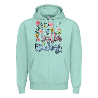 Seafoam scatter kindness Zipper Hoodie - MaliasSmallBusiness