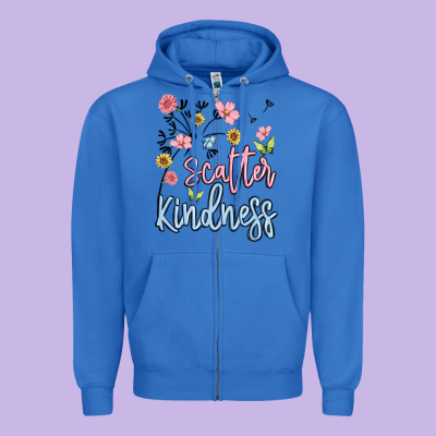 Scatter Kindness Zipper Hoodie Designed By Maliassmallbusiness