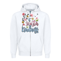 White scatter kindness Zipper Hoodie - MaliasSmallBusiness
