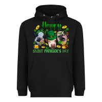 Black Happy Saint Patrick'S Day With Clover Heavyweight Hoodie - BundleAndBundleShop