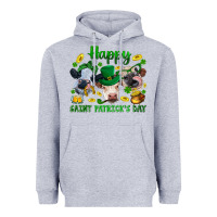 Heather Grey Happy Saint Patrick'S Day With Clover Heavyweight Hoodie - BundleAndBundleShop