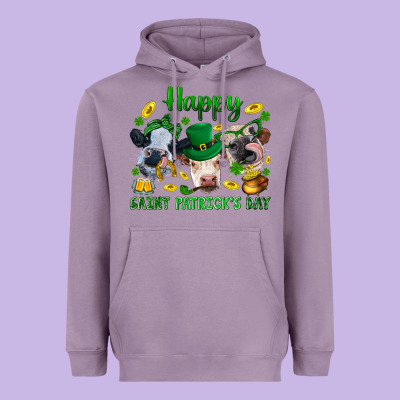 Happy Saint Patrick's Day With Clover Heavyweight Hoodie Designed By Bundleandbundleshop