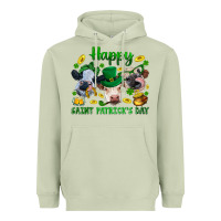 Matcha Happy Saint Patrick'S Day With Clover Heavyweight Hoodie - BundleAndBundleShop