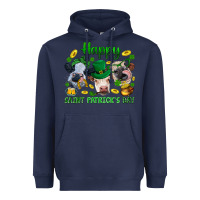 Navy Happy Saint Patrick'S Day With Clover Heavyweight Hoodie - BundleAndBundleShop