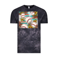 Cloud Black baseball leopard sunflower Vintage Tee - JahusDesignShop
