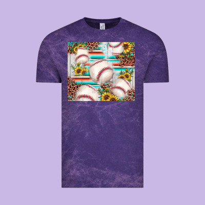 Baseball Leopard Sunflower Vintage Tee Designed By Jahusdesignshop
