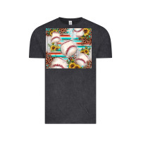 Vintage Black baseball leopard sunflower Vintage Tee - JahusDesignShop