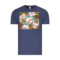 Vintage Denim baseball leopard sunflower Vintage Tee - JahusDesignShop